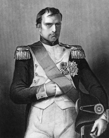 a black and white painting of Napolean Bonaparte